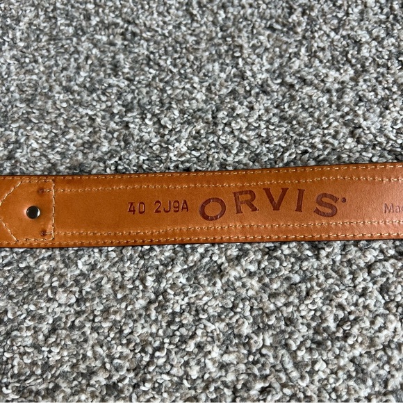 Orvis Bison Leather Western Woven Nickel Belt, 46” - Picture 8 of 9
